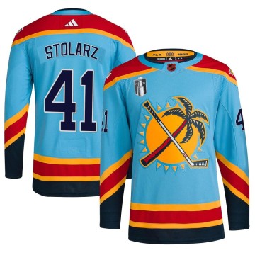 Authentic Adidas Youth Anthony Stolarz Florida Panthers Reverse Retro 2.0 2023 Stanley Cup Final Jersey - Light Blue