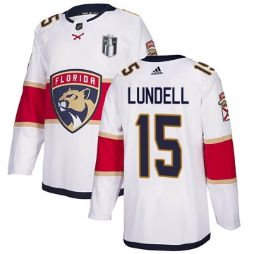 Authentic Adidas Youth Anton Lundell Florida Panthers Away 2023 Stanley Cup Final Jersey - White