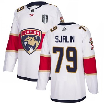 Authentic Adidas Youth Calle Sjalin Florida Panthers Away 2023 Stanley Cup Final Jersey - White