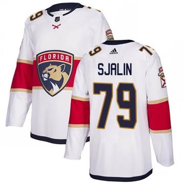 Authentic Adidas Youth Calle Sjalin Florida Panthers Away Jersey - White