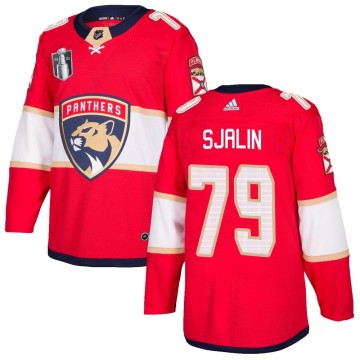Authentic Adidas Youth Calle Sjalin Florida Panthers Home 2023 Stanley Cup Final Jersey - Red