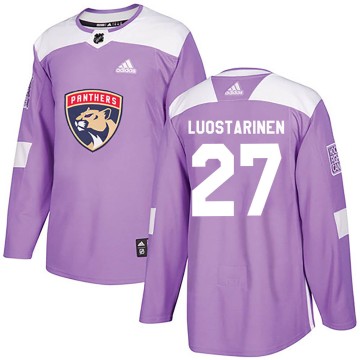 Authentic Adidas Youth Eetu Luostarinen Florida Panthers ized Fights Cancer Practice Jersey - Purple