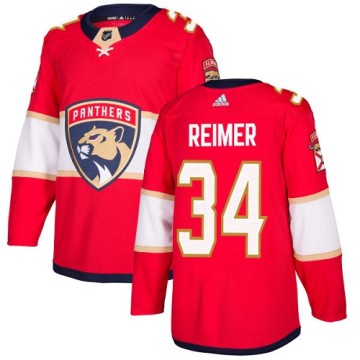 Authentic Adidas Youth James Reimer Florida Panthers Home Jersey - Red