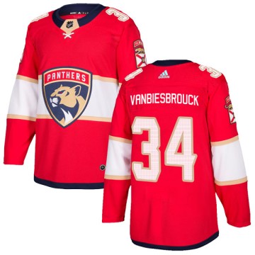 Authentic Adidas Youth John Vanbiesbrouck Florida Panthers Home Jersey - Red