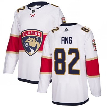 Authentic Adidas Youth Jonathan Ang Florida Panthers Away Jersey - White