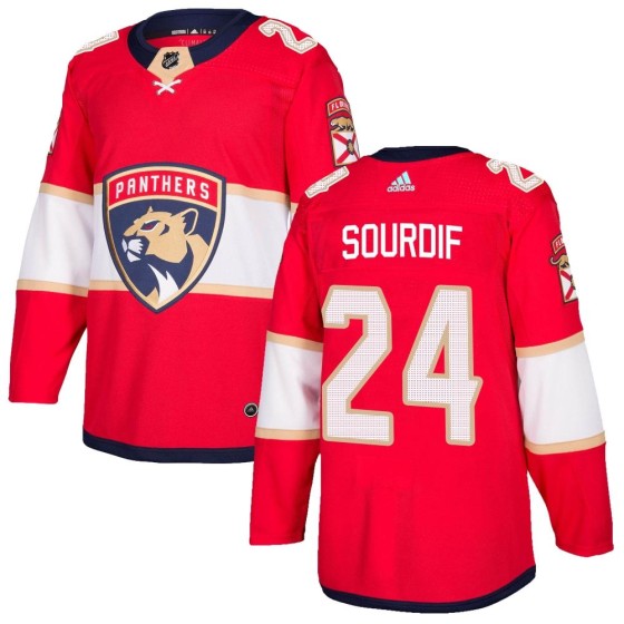 Authentic Adidas Youth Justin Sourdif Florida Panthers Home Jersey - Red