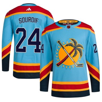 Authentic Adidas Youth Justin Sourdif Florida Panthers Reverse Retro 2.0 Jersey - Light Blue