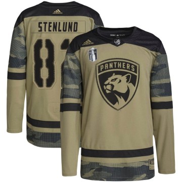 Authentic Adidas Youth Kevin Stenlund Florida Panthers Military Appreciation Practice 2023 Stanley Cup Final Jersey - Camo