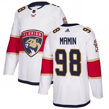 Authentic Adidas Youth Maxim Mamin Florida Panthers Away Jersey - White