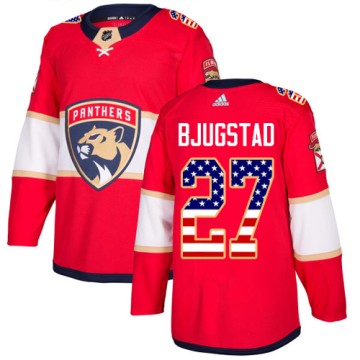 Authentic Adidas Youth Nick Bjugstad Florida Panthers USA Flag Fashion Jersey - Red