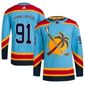 Authentic Adidas Youth Oliver Ekman-Larsson Florida Panthers Reverse Retro 2.0 2023 Stanley Cup Final Jersey - Light Blue