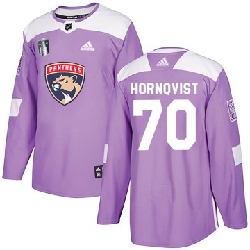 Authentic Adidas Youth Patric Hornqvist Florida Panthers Fights Cancer Practice 2023 Stanley Cup Final Jersey - Purple