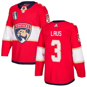 Authentic Adidas Youth Paul Laus Florida Panthers Home 2023 Stanley Cup Final Jersey - Red
