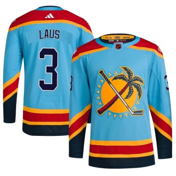 Authentic Adidas Youth Paul Laus Florida Panthers Reverse Retro 2.0 Jersey - Light Blue