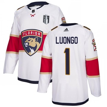 Authentic Adidas Youth Roberto Luongo Florida Panthers Away 2023 Stanley Cup Final Jersey - White