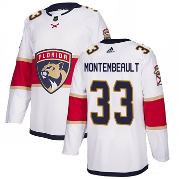 Authentic Adidas Youth Sam Montembeault Florida Panthers Away Jersey - White
