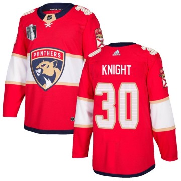 Authentic Adidas Youth Spencer Knight Florida Panthers Home 2023 Stanley Cup Final Jersey - Red