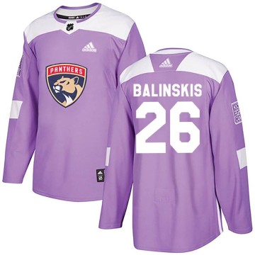 Authentic Adidas Youth Uvis Balinskis Florida Panthers Fights Cancer Practice Jersey - Purple