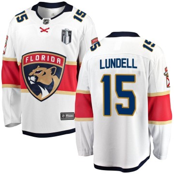 Breakaway Fanatics Branded Men's Anton Lundell Florida Panthers Away 2023 Stanley Cup Final Jersey - White