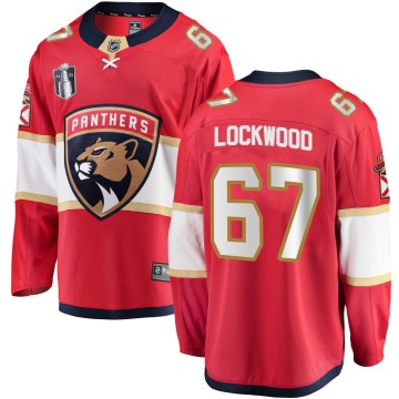 Breakaway Fanatics Branded Men's William Lockwood Florida Panthers Home 2023 Stanley Cup Final Jersey - Red