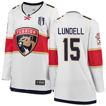 Breakaway Fanatics Branded Women's Anton Lundell Florida Panthers Away 2023 Stanley Cup Final Jersey - White