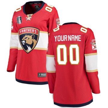 Breakaway Fanatics Branded Women's Custom Florida Panthers Custom Home 2023 Stanley Cup Final Jersey - Red