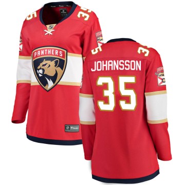 Breakaway Fanatics Branded Women's Jonas Johansson Florida Panthers Home Jersey - Red