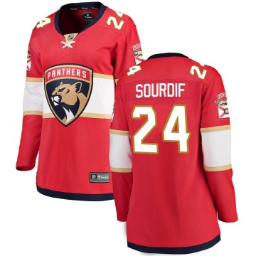 Breakaway Fanatics Branded Women's Justin Sourdif Florida Panthers Home Jersey - Red