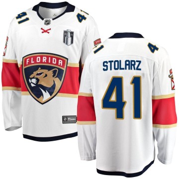 Breakaway Fanatics Branded Youth Anthony Stolarz Florida Panthers Away 2023 Stanley Cup Final Jersey - White