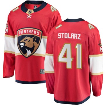 Breakaway Fanatics Branded Youth Anthony Stolarz Florida Panthers Home Jersey - Red