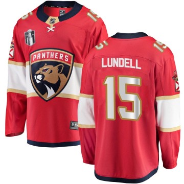 Breakaway Fanatics Branded Youth Anton Lundell Florida Panthers Home 2023 Stanley Cup Final Jersey - Red