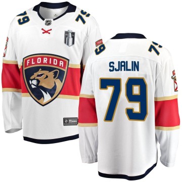 Breakaway Fanatics Branded Youth Calle Sjalin Florida Panthers Away 2023 Stanley Cup Final Jersey - White