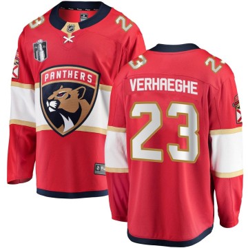Breakaway Fanatics Branded Youth Carter Verhaeghe Florida Panthers Home 2023 Stanley Cup Final Jersey - Red