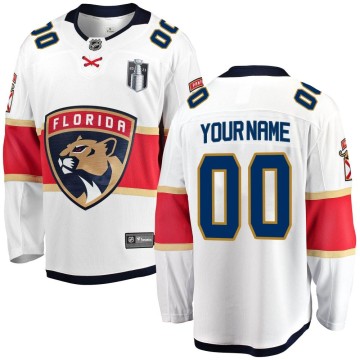 Breakaway Fanatics Branded Youth Custom Florida Panthers Custom Away 2023 Stanley Cup Final Jersey - White
