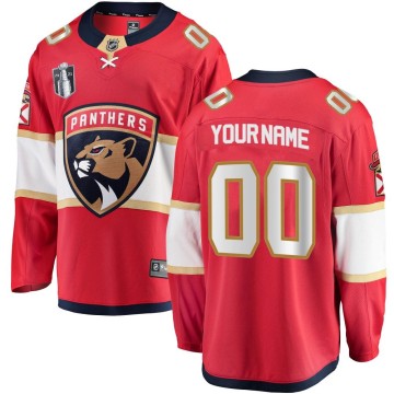 Breakaway Fanatics Branded Youth Custom Florida Panthers Custom Home 2023 Stanley Cup Final Jersey - Red