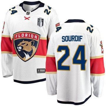 Breakaway Fanatics Branded Youth Justin Sourdif Florida Panthers Away 2023 Stanley Cup Final Jersey - White