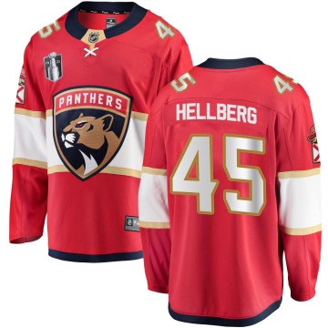 Breakaway Fanatics Branded Youth Magnus Hellberg Florida Panthers Home 2023 Stanley Cup Final Jersey - Red