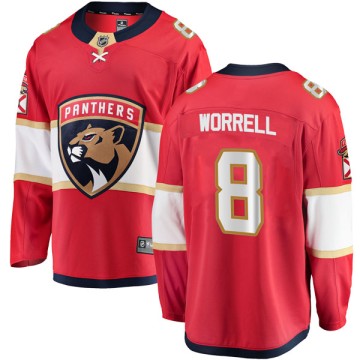 Breakaway Fanatics Branded Youth Peter Worrell Florida Panthers Home Jersey - Red