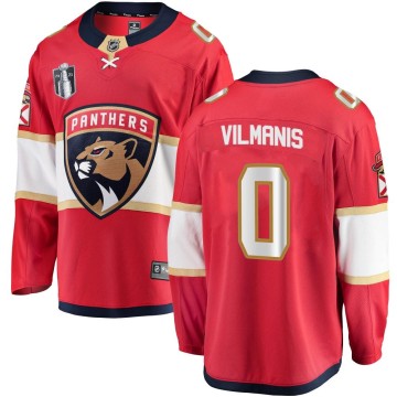 Breakaway Fanatics Branded Youth Sandis Vilmanis Florida Panthers Home 2023 Stanley Cup Final Jersey - Red